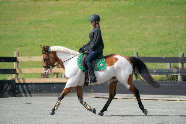 Green Enchanted Saddle Pads - Jump and Dressage Cuts