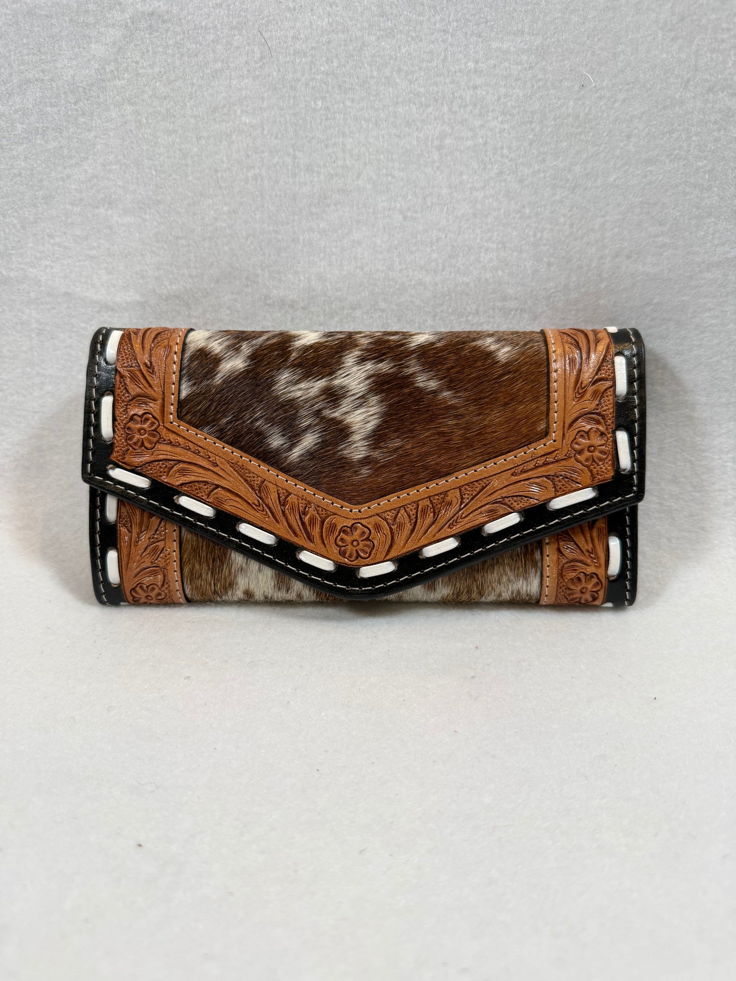 SAMPLE Hand Tooled Cow Hide Wallet