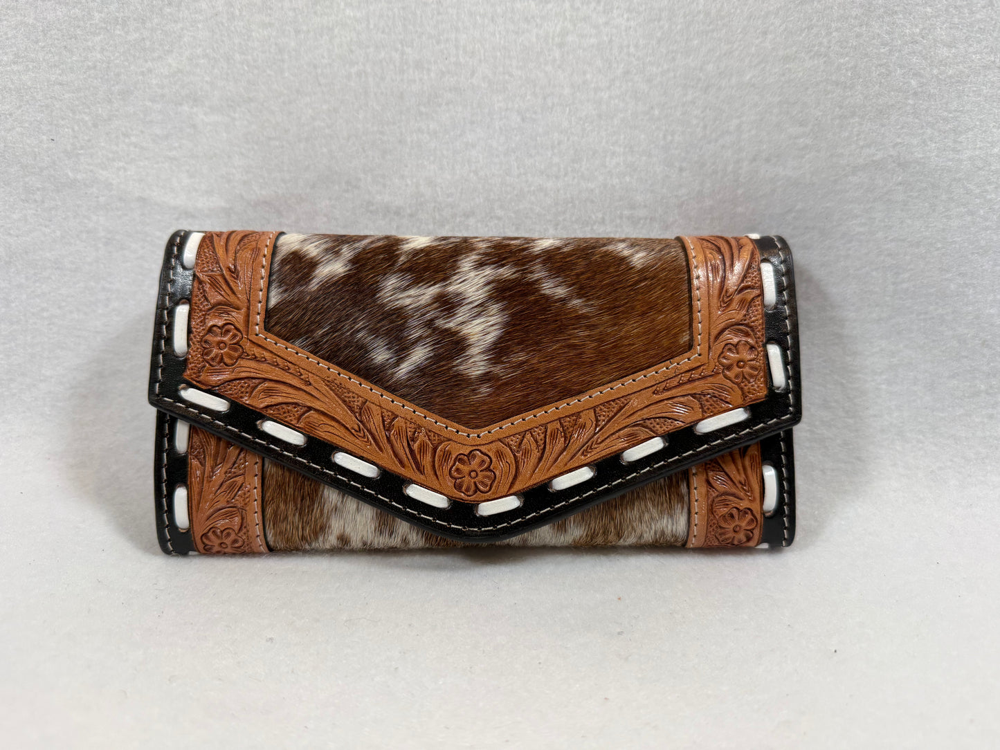 SAMPLE Hand Tooled Cow Hide Wallet