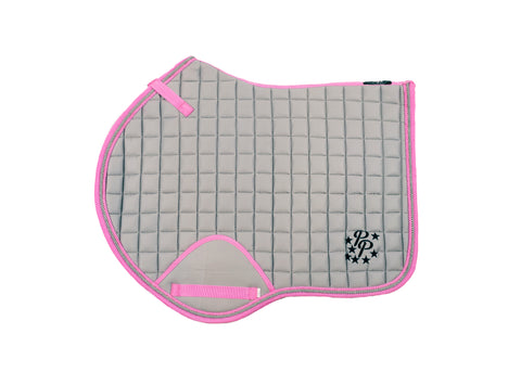 Pink/Grey Saddle Pads - Jump, GP, and Dressage cuts