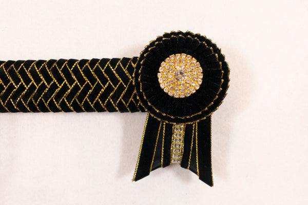 Black and Gold 15.5" Show Browband