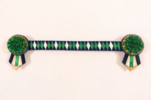 Hunter Green and Navy 14" Show Browband