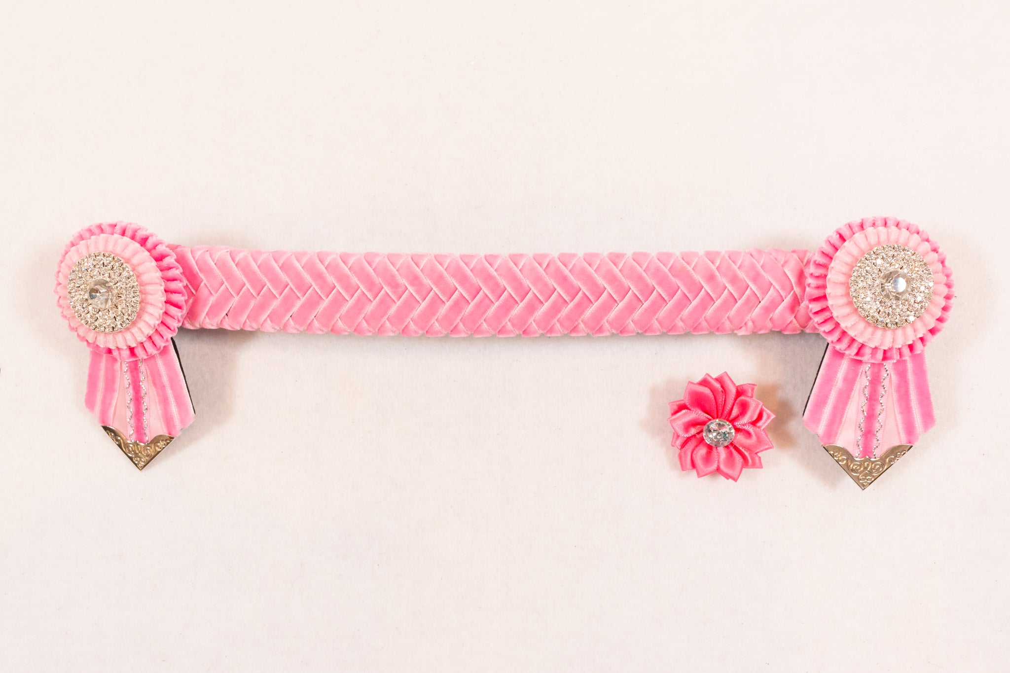 Blush Pink 12" Show Browband with Matching Lapel Pin