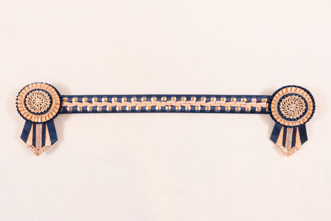 Rose Gold and Navy 14.5" Show Browband