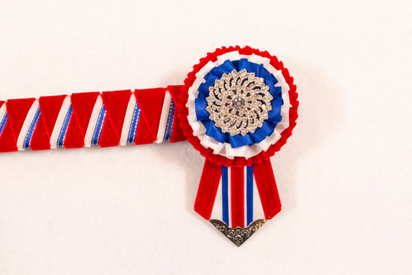 Red, White, and Royal Blue 14.5" Show Browband