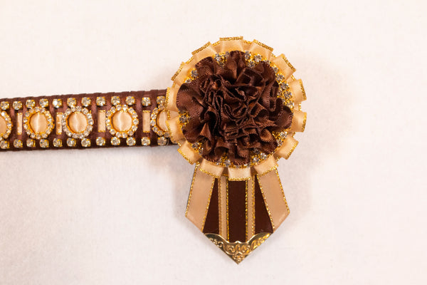 Chocolate Brown and Baileys Cream 14" Show Browband