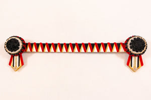 Black, Red, and White 15" Show Browband