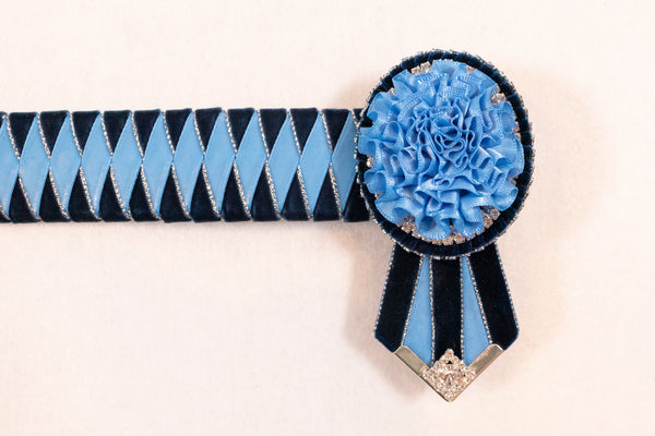 Cornflower Blue and Dark Navy 15.5" Show Browband