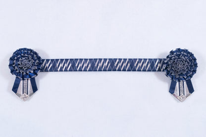 Navy and Silver 13.5" Show Browband