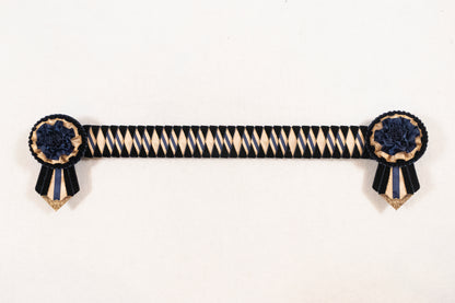 Navy and Tan 16" Show Browband