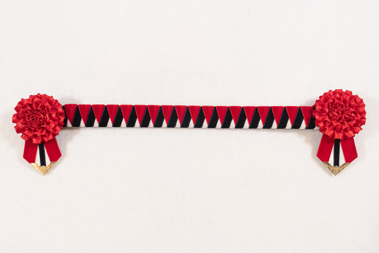 Red, White, and Dark Navy 15" Show Browband