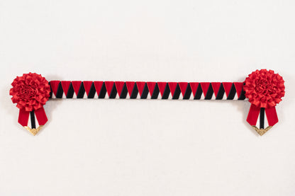 Red, White, and Dark Navy 15" Show Browband