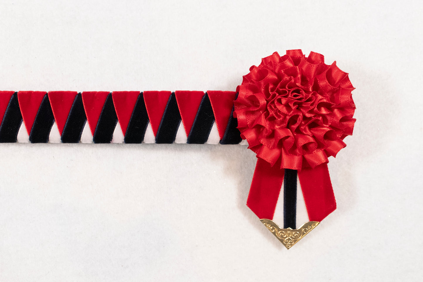 Red, White, and Dark Navy 15" Show Browband