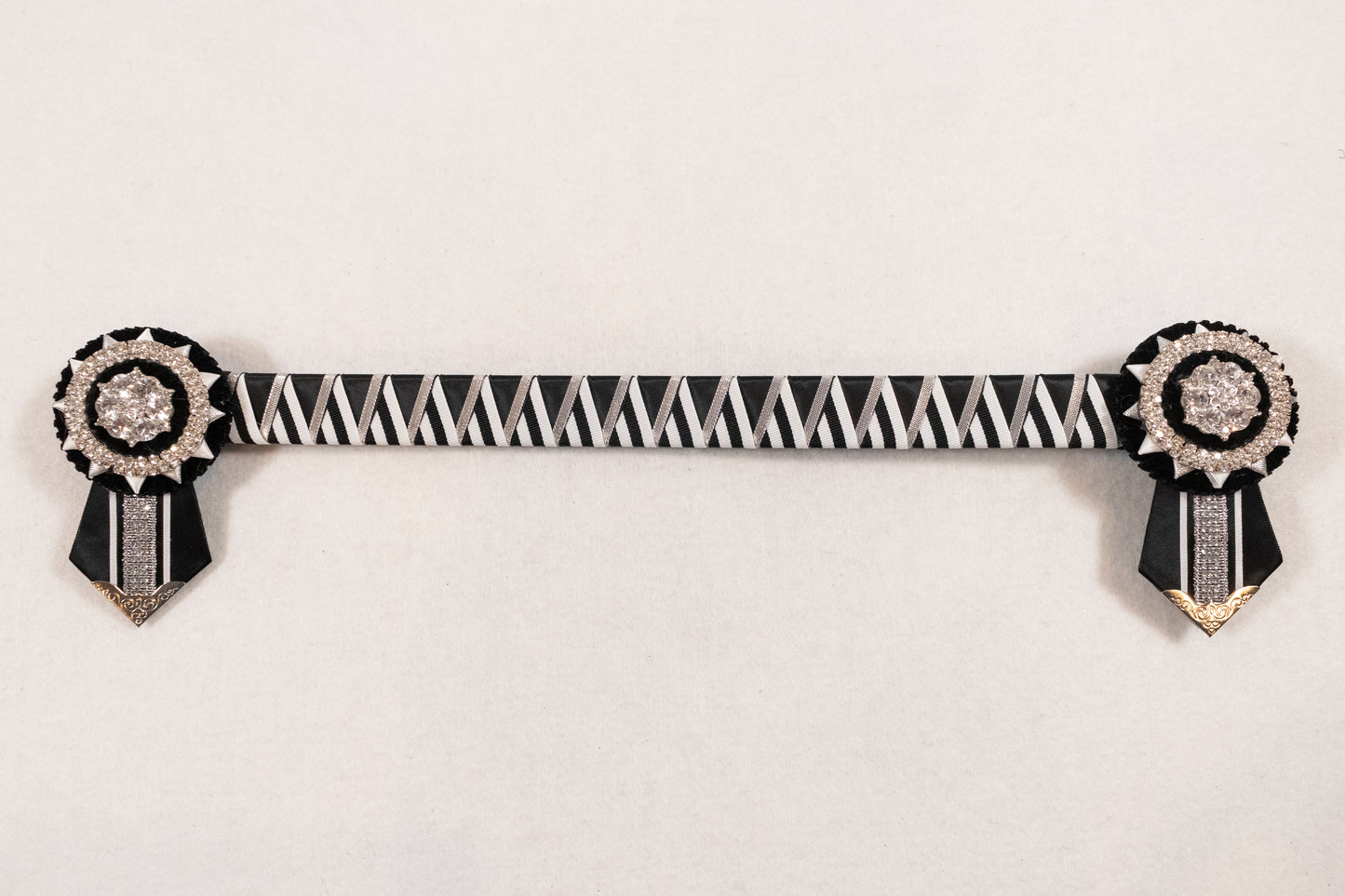 Black, White, and Silver 16" Show Browband