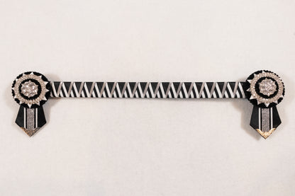 Black, White, and Silver 16" Show Browband