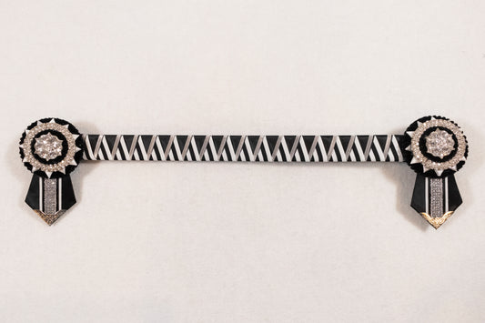 Black, White, and Silver 16" Show Browband