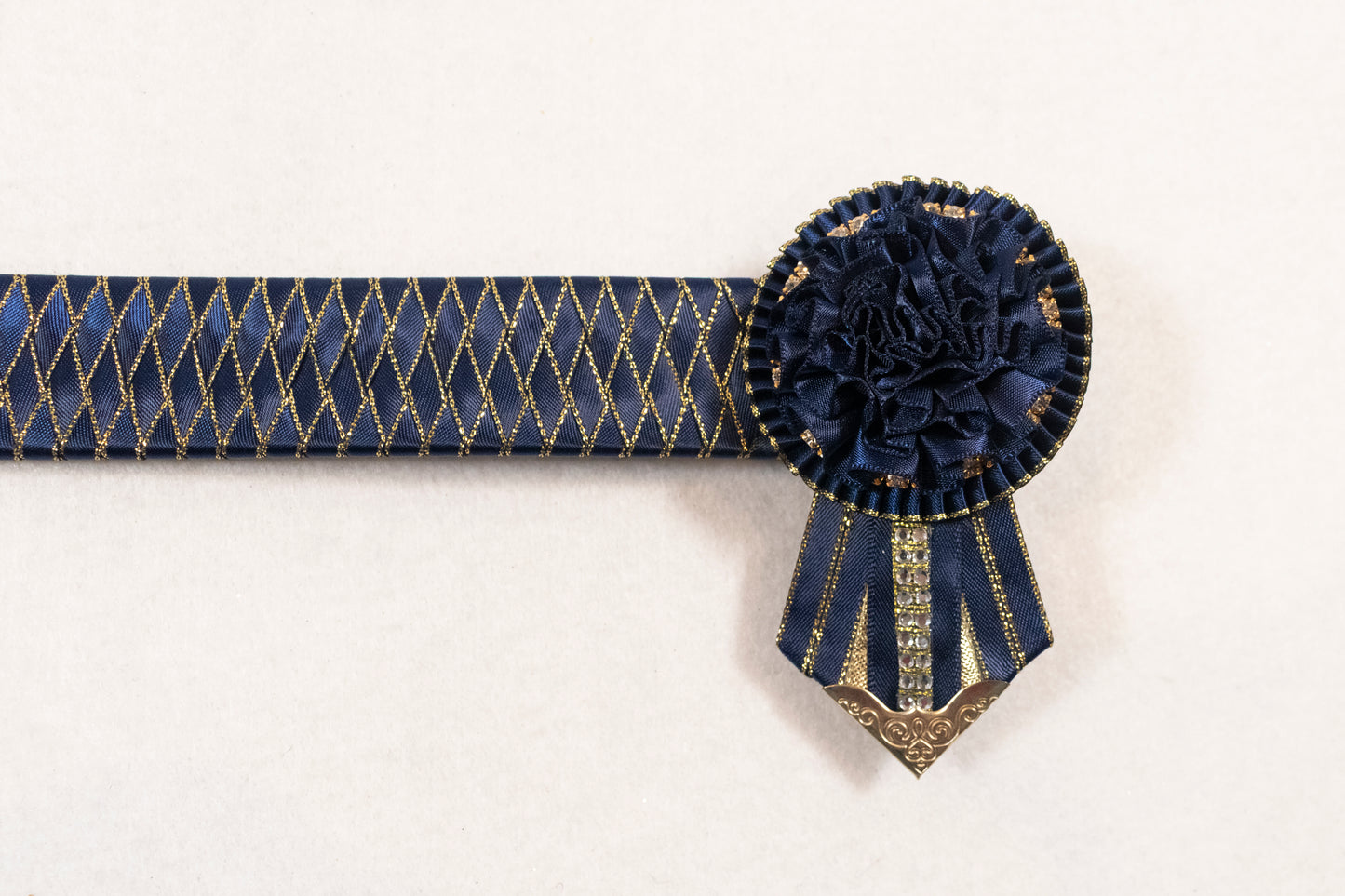 Navy and Gold 15" Show Browband