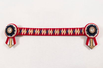 Red, Navy, and Gold 15.5" Show Browband
