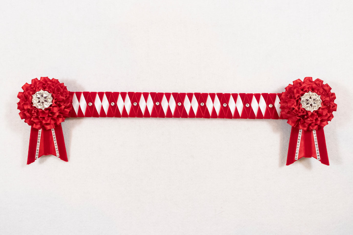 Red and White 15.5" Show Browband