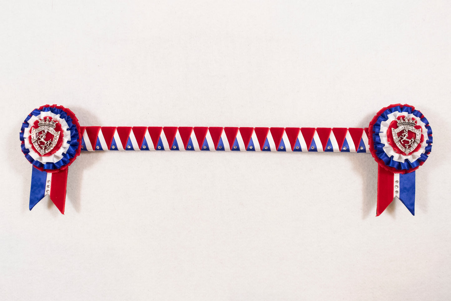 Red, White and Royal Blue 16" Show Browband