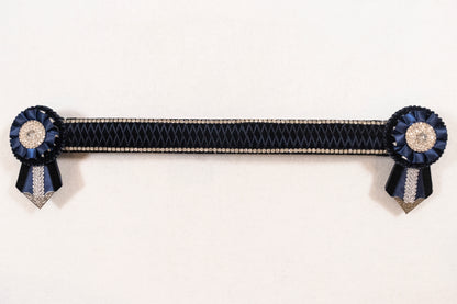 Navy and Silver 16" Show Browband