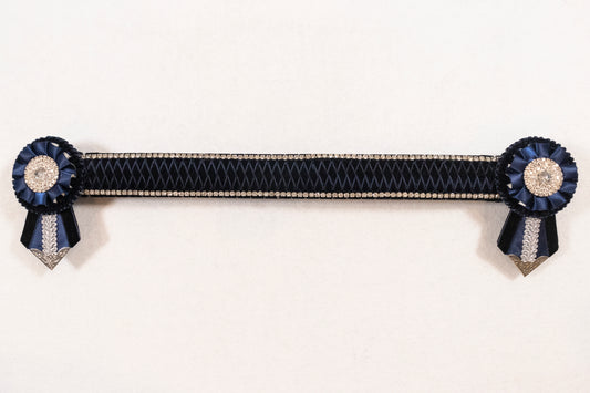 Navy and Silver 16" Show Browband