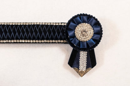Navy and Silver 16" Show Browband