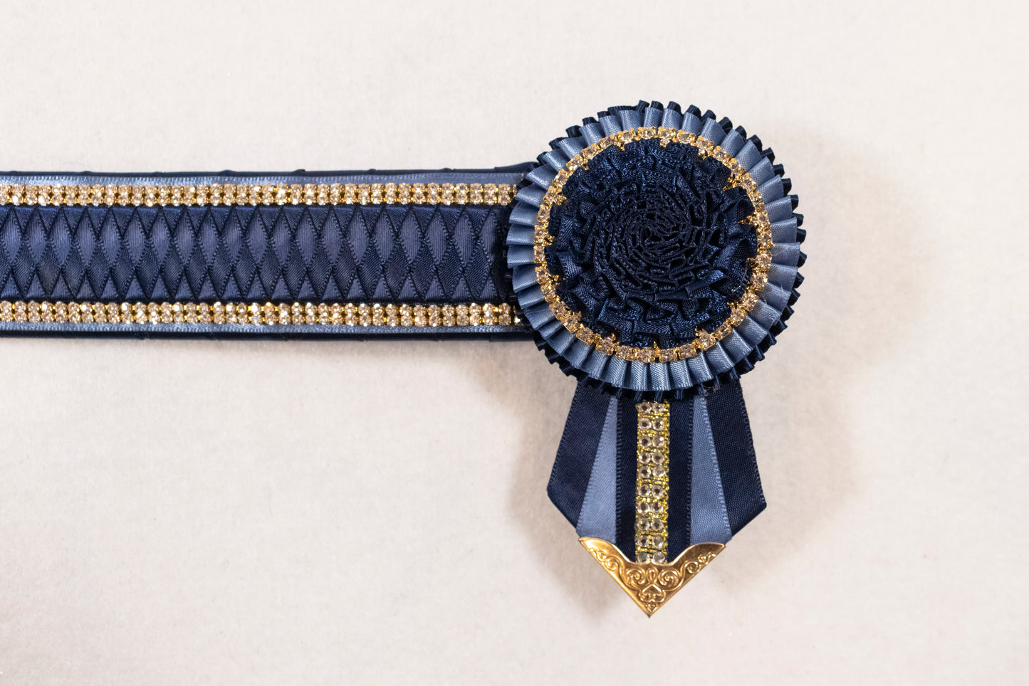 Navy and Cornflower Blue 17" Show Browband