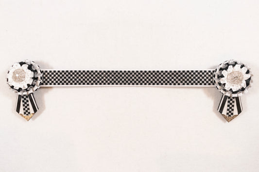 White and Black 17" Show Browband
