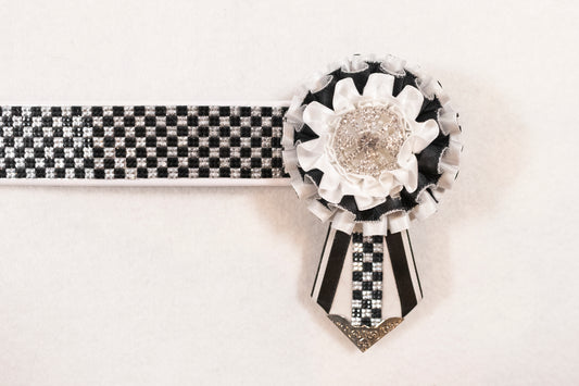 White and Black 17" Show Browband