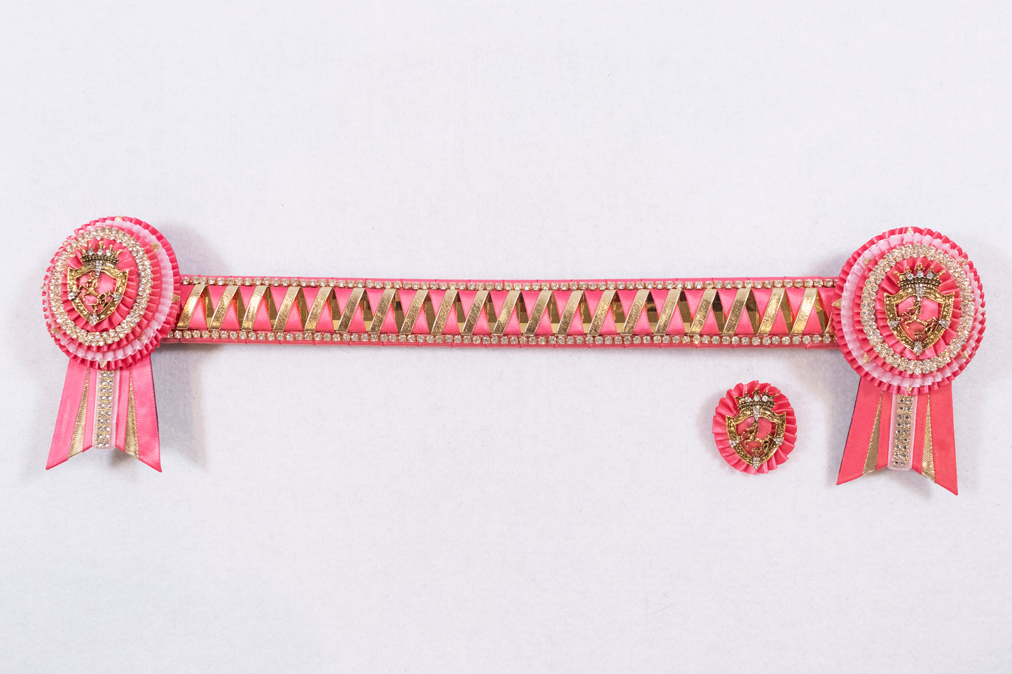 Pink and Gold 16" Show Browband