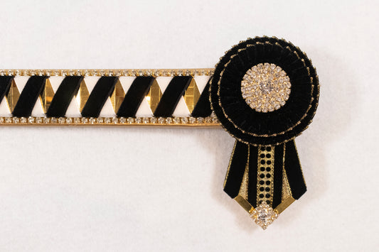 Black and Gold 15" Show Browband