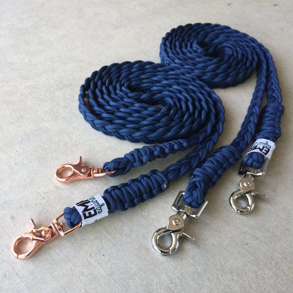 Paracord Reins - Rose Gold Clips