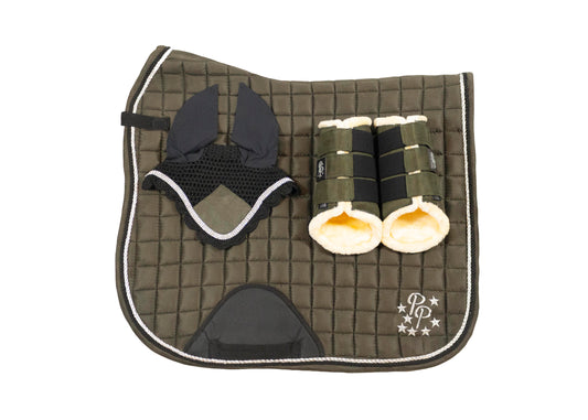 "Martini" Olive Suede Dressage Set