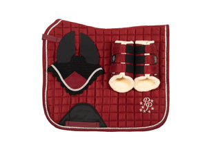 "Merlot" Burgundy Suede Dressage Set