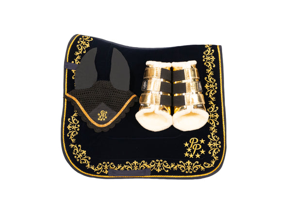 Navy Velvet Baroque Dressage Set