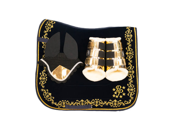 Navy Velvet Baroque Dressage Set