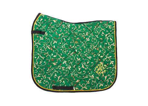 Green Enchanted Saddle Pads - Jump and Dressage Cuts