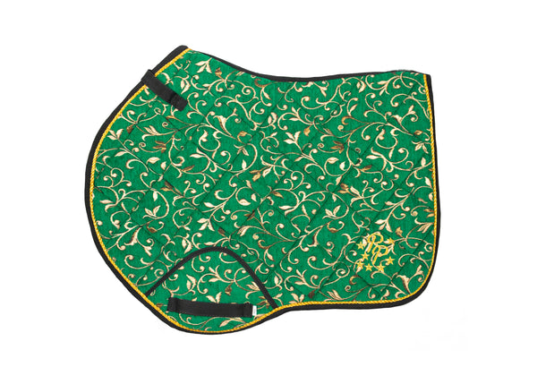 Green Enchanted Saddle Pads - Jump and Dressage Cuts