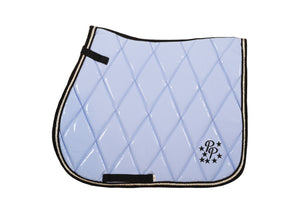 Patent Periwinkle Saddle Pads - Jump, GP, and Dressage cuts