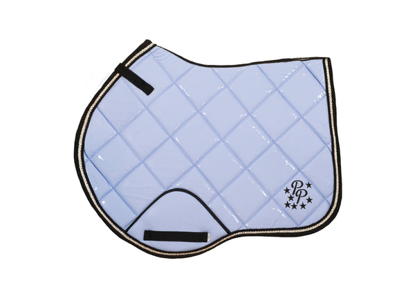 Patent Periwinkle Saddle Pads - Jump, GP, and Dressage cuts