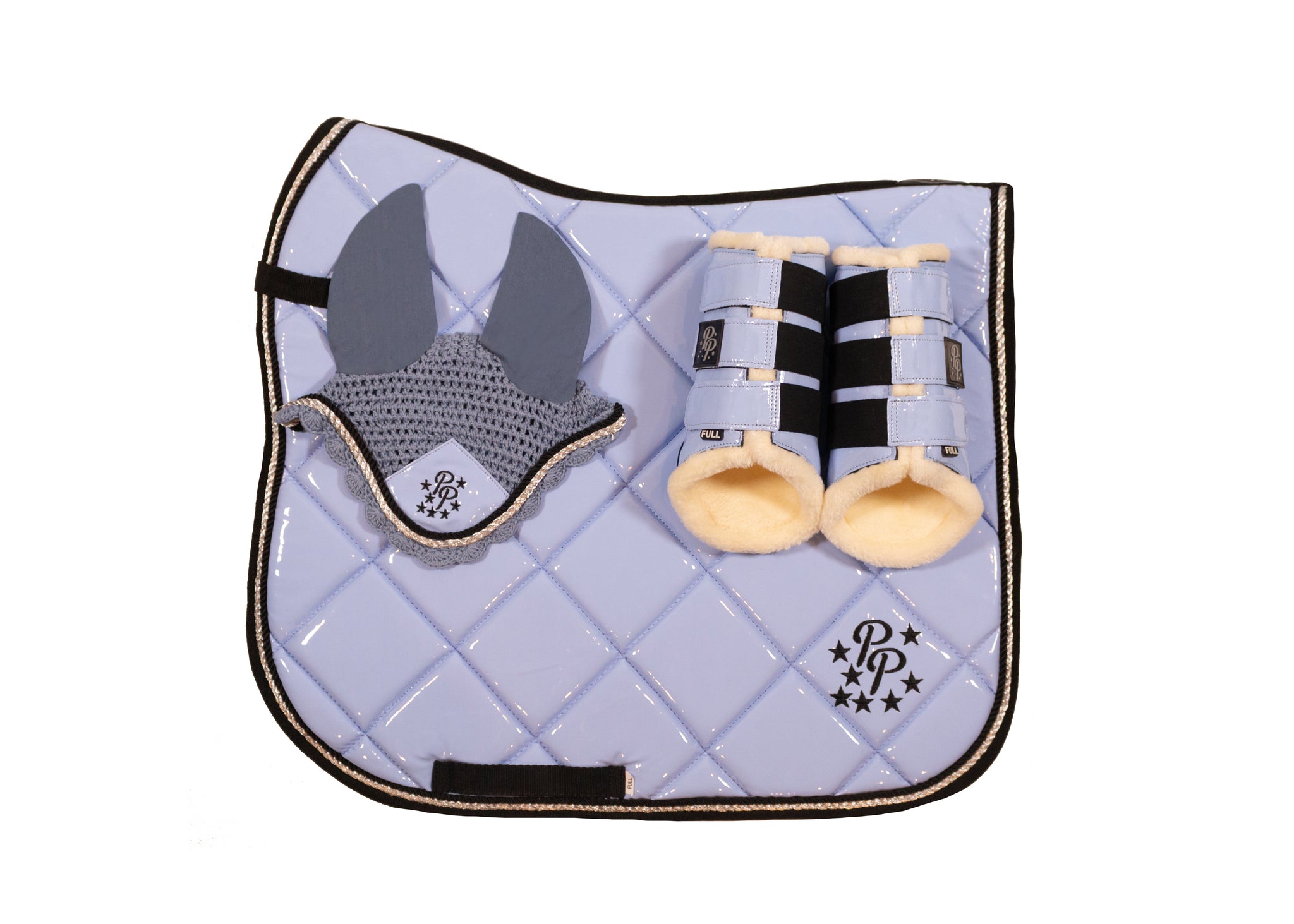 Patent Periwinkle Dressage Set