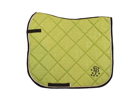 Avocado Green Glitter Dressage Saddle Pad