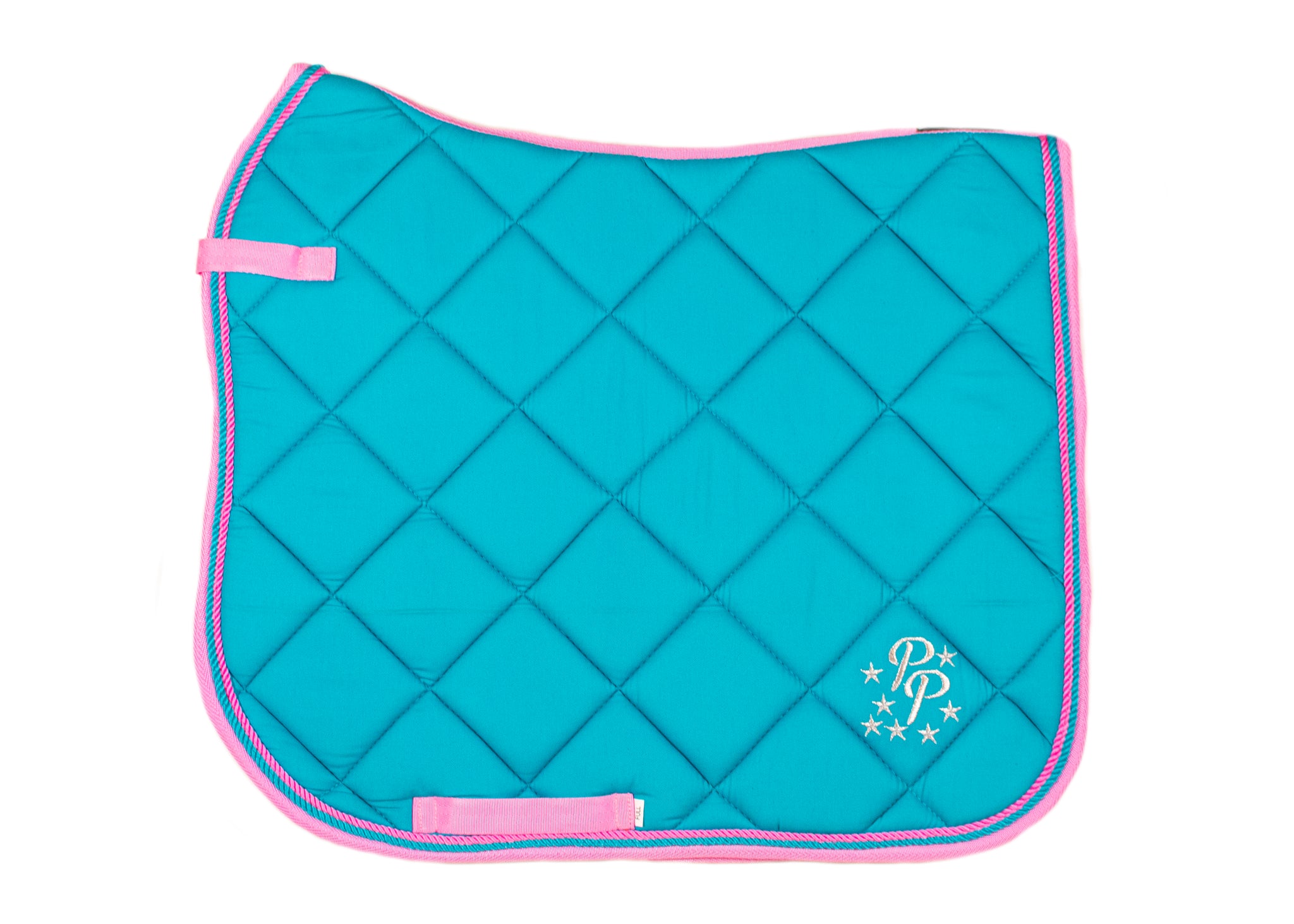 Turquoise/Pink Saddle Pads - Jump, GP, and Dressage cuts