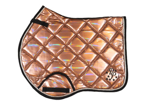 Rose Gold Holographic Jump Saddle Pad