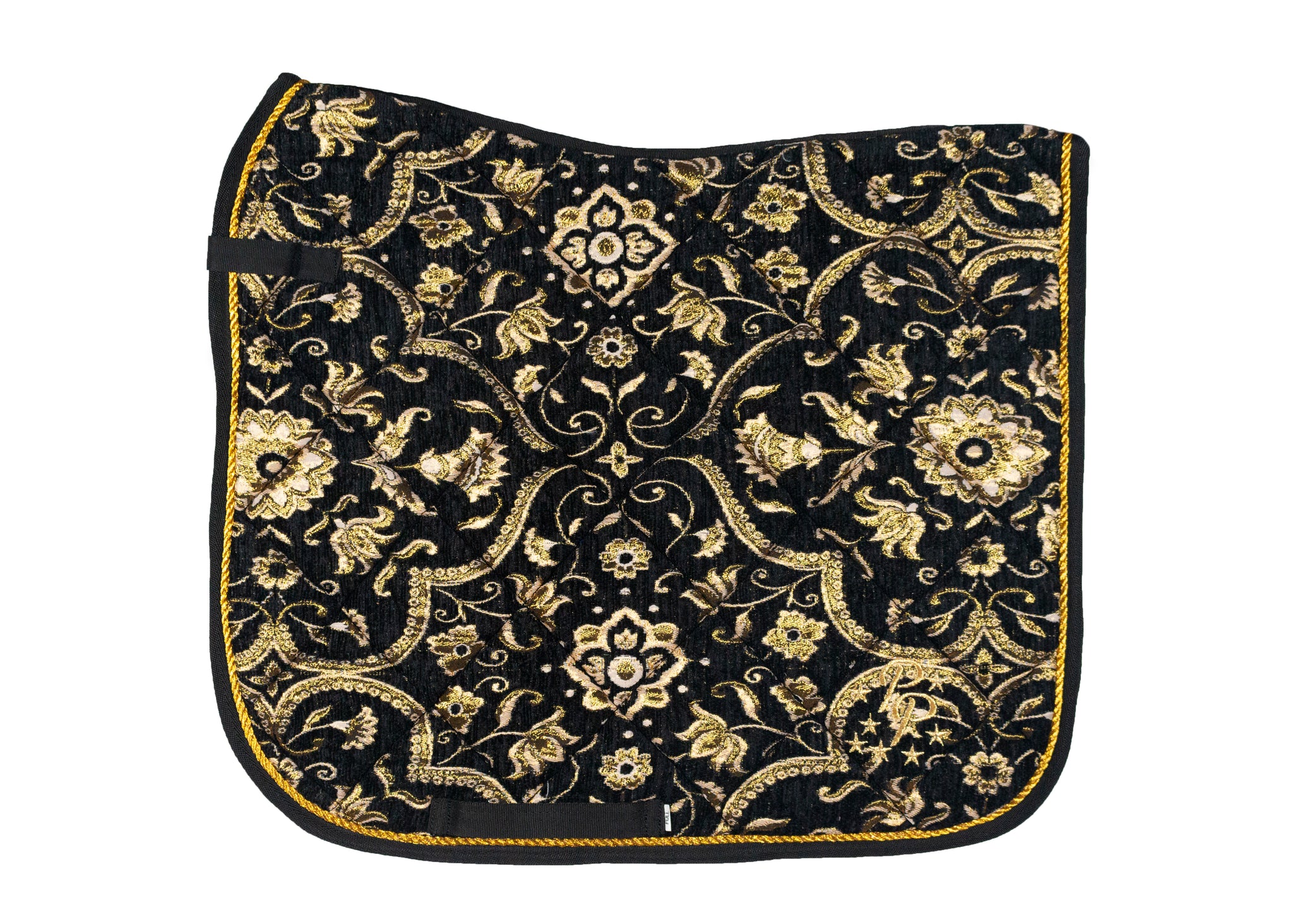 Black Jacquard Saddle Pads - Jump and Dressage cuts