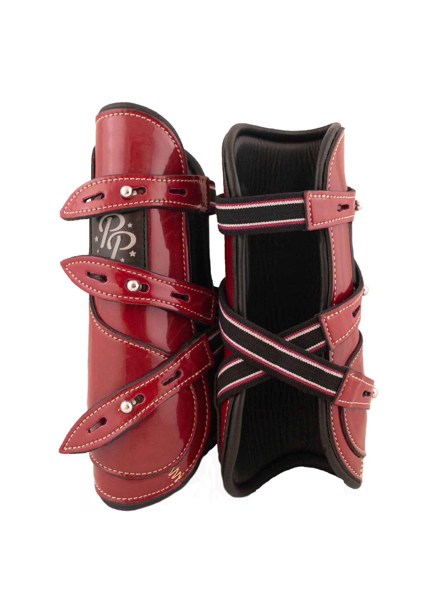 Leather open front boots deals