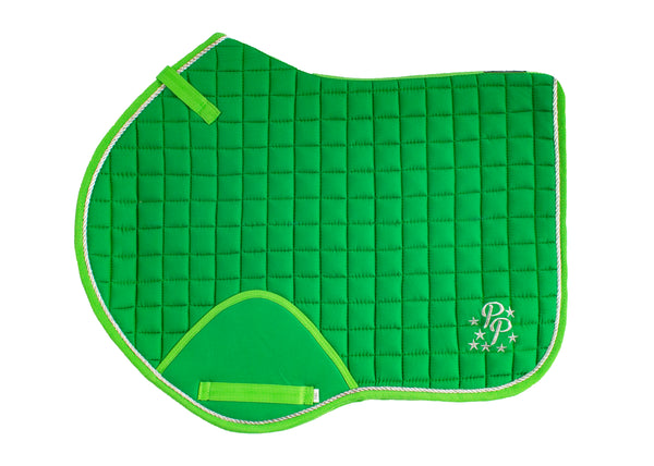 Lime Green Saddle Pads - Jump, GP, and Dressage cuts