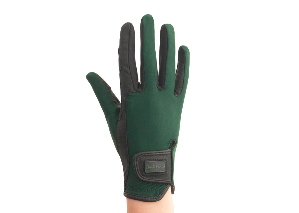 Green riding gloves sale