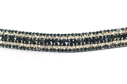 Black Leather Bling Browbands